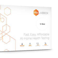 myLAB Box V-Box at-home sample collection shows simple steps for reliable screening