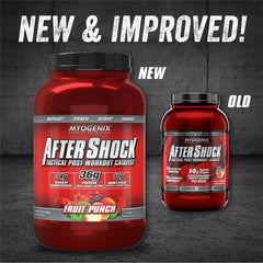 Myogenix AfterShock powder scoop ready to mix for faster recovery.
