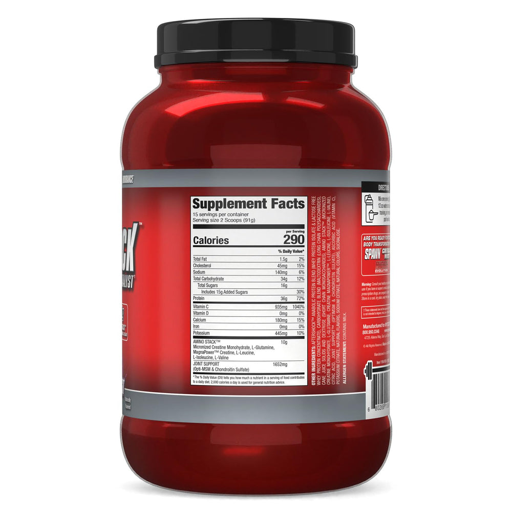 Shaker showing ready-to-mix post-workout solution for gym sessions.