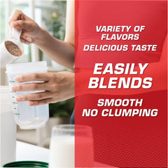 Myogenix Myolean strawberry smoothie glass showing creamy shake