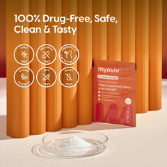 MYOVIV glass with orange liquid demonstrating easy mixing.