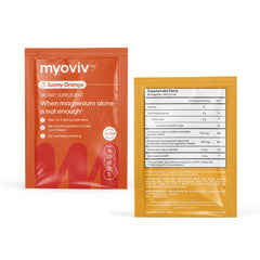 MYOVIV packaging image emphasizing drug-free formula benefits.