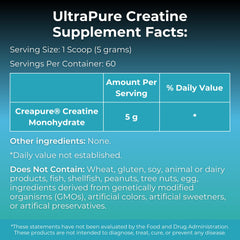 MYOXCIENCE Creapure Creatine Monohydrate scoop measuring a 5g serving for consistent energy.