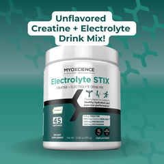 MYOXCIENCE Electrolyte STIX pour demonstrates easy mixing into water.