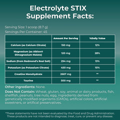 MYOXCIENCE Electrolyte STIX scoop highlights creatine per serving for potential performance support.