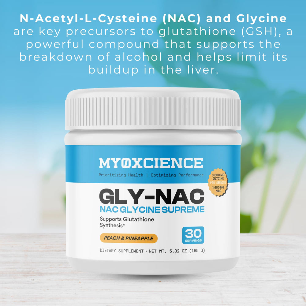 MYOXCIENCE nutrition label close view, showing NAC glycine taurine amounts