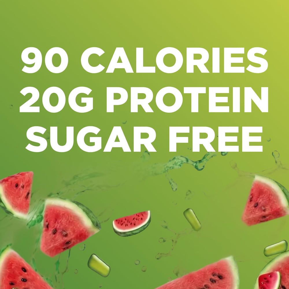 Myprotein Clear Whey Isolate label highlighting 20g protein per serving.