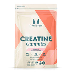 Myprotein Creatine Gummies peach bottle for simple daily 5g servings.