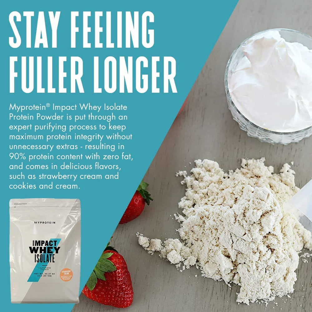 Myprotein Impact Whey Isolate Strawberry shake in glass shows easy post-workout option