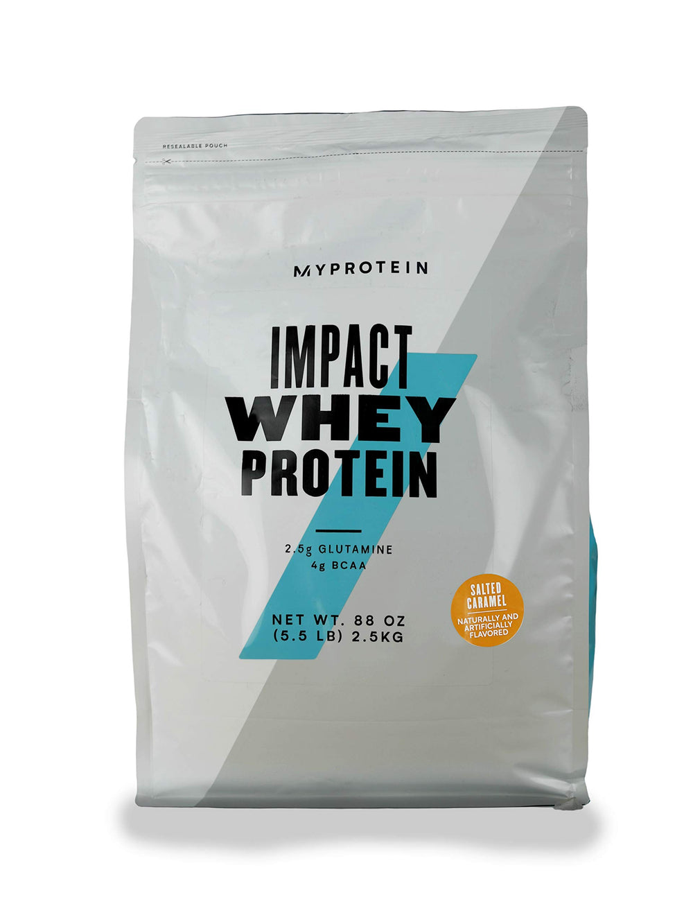 Myprotein Impact Whey Salted Caramel tub with protein for daily muscle support.