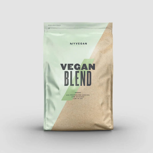 Myprotein Vegan Blend Powder canister with Vanilla Chai flavor supports plant-based protein.