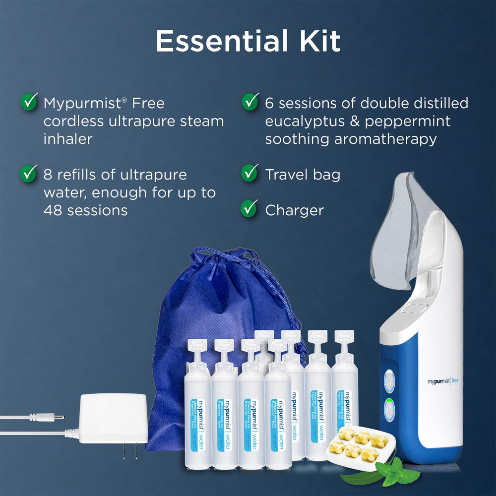 Mypurmist Free handheld steamer used for easy nasal care.