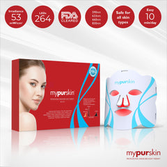 mypurskin Pro Grade Mask close-up showing dense LED array for uniform treatment.