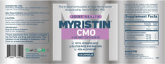 Close-up of Myristin CMO capsules highlighting convenient softgel form