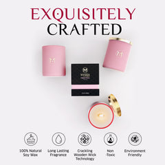 Myrrh Bliss of Essence Rose Candle gift box highlights premium packaging