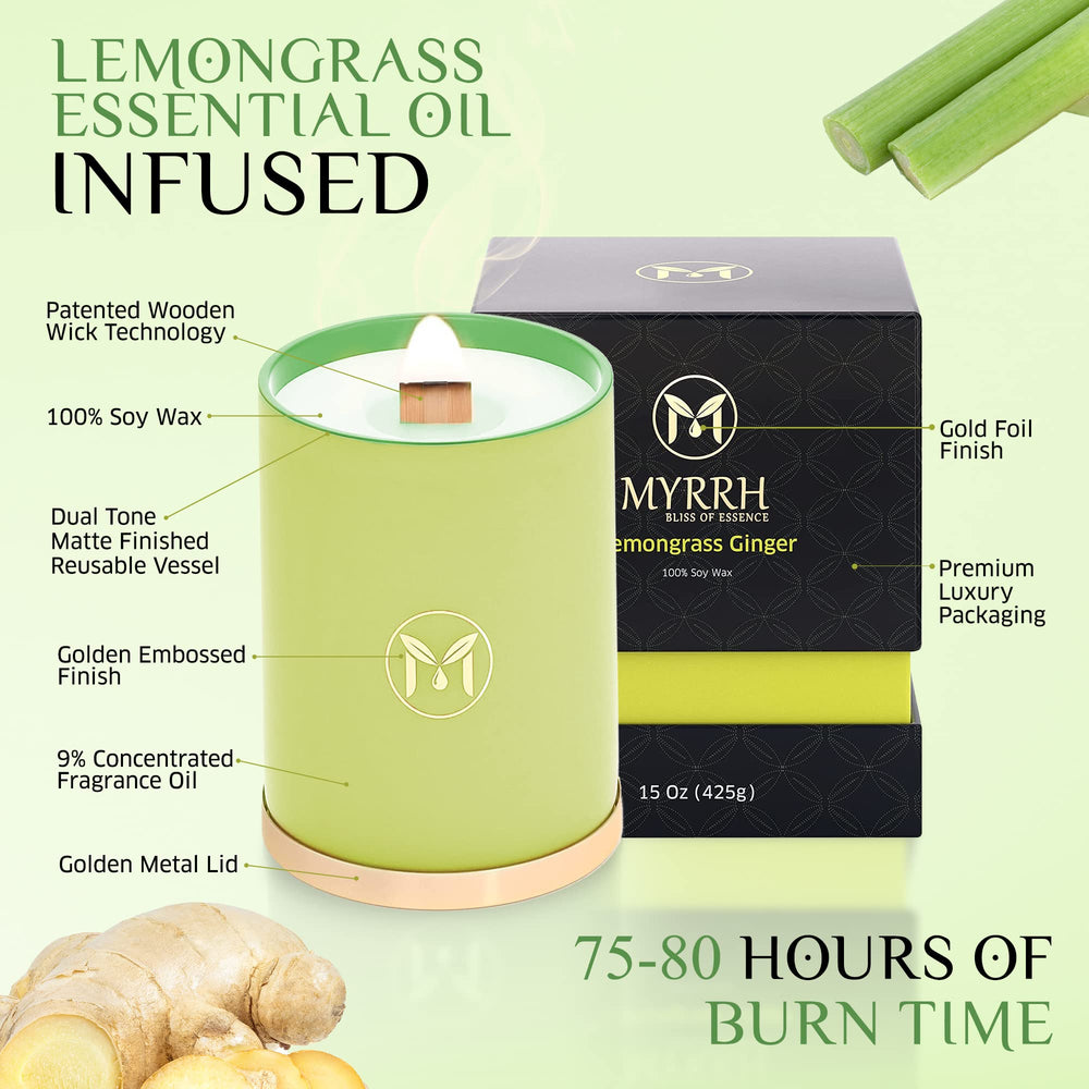 Myrrh Bliss crackling wick during burn for a cozy fireside