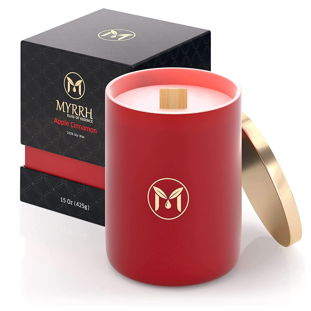 Myrrh Bliss of Essence candle wax close-up showing natural soy texture and clean burn