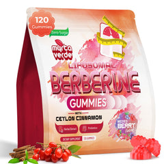 Myrtaverde 2000mg liposomal berberine gummies pour bottle demonstrates convenient daily high-potency use.