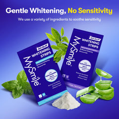MySmile non-slip adhesive close-up, ensuring secure placement during whitening.