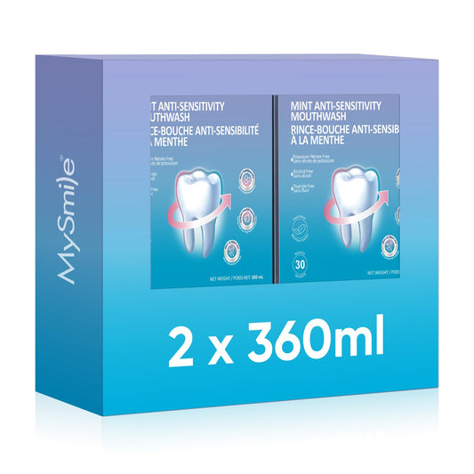 MySmile travel-pack mouthwash ready for on-the-go freshness.