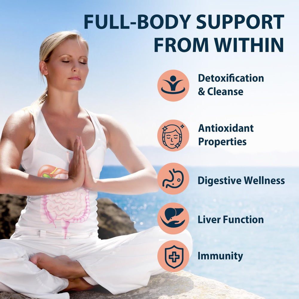 MythoTecq Zeolite Detox label detail emphasizes organic ingredients and third-party testing.