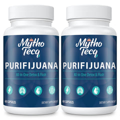 MythoTecq detox bottle front showing premium herbal cleanse for daily wellness