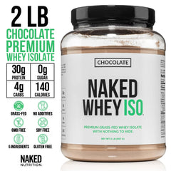 Label of NAKED Whey Isolate highlighting absence of artificial additives