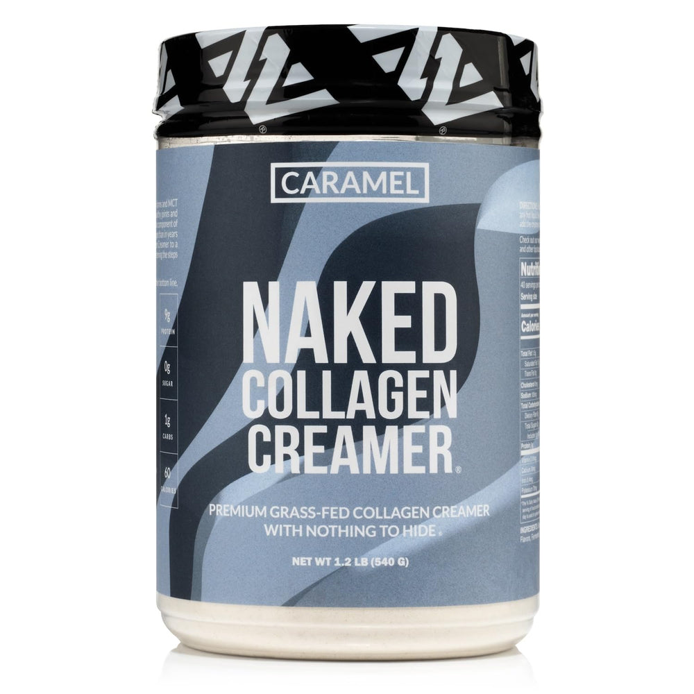 NAKED Collagen Coffee Creamer caramel bottle for dairy-free coffee cream.