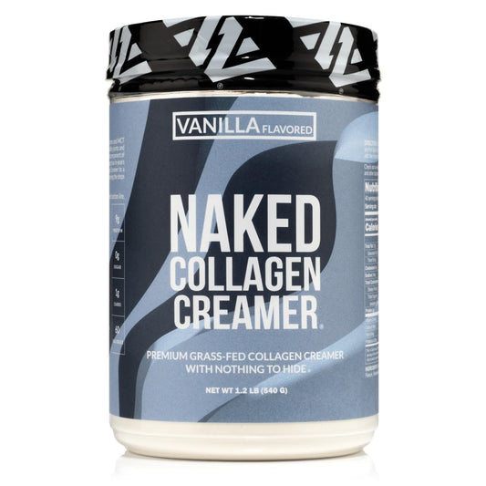 NAKED Collagen Coffee Creamer Vanilla powder ready to blend for a creamy cup