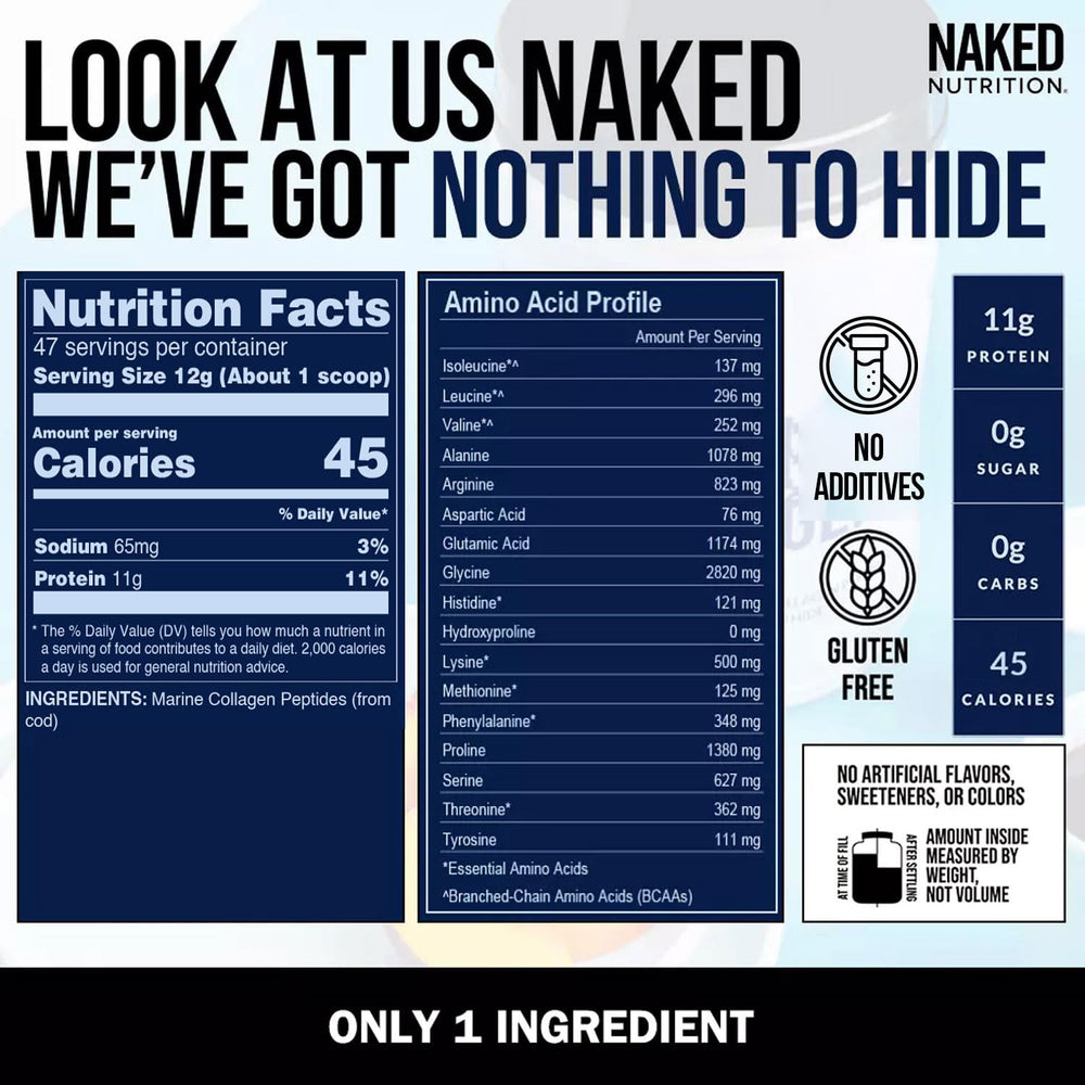 NAKED Marine Collagen powder mixing into a shake shows simple daily integration