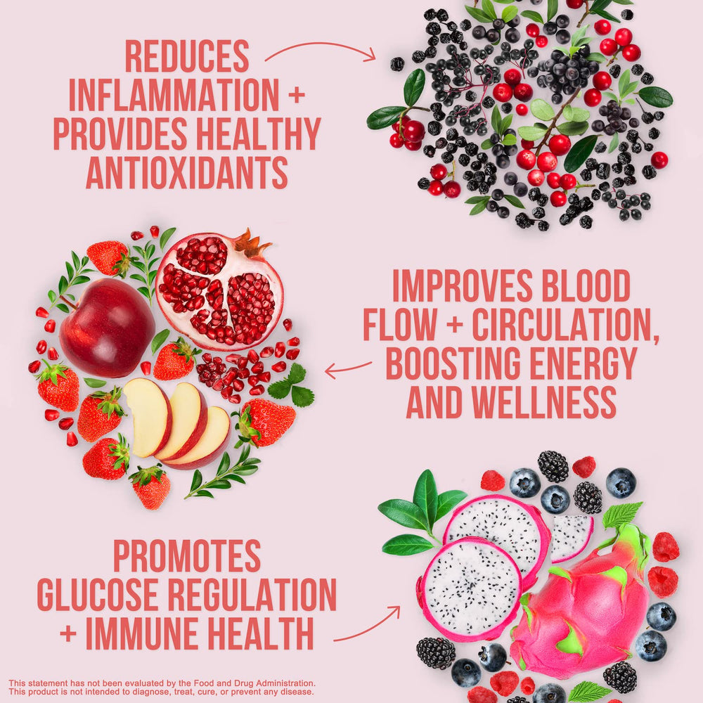 NAKED Reds berry blend close-up highlights real fruit ingredients.