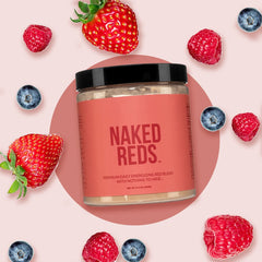 NAKED Reds daily-use image suggests adding to beverages anytime.