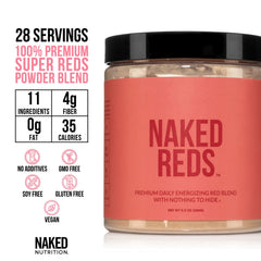 NAKED Reds prep in water shows quick daily nutrition.
