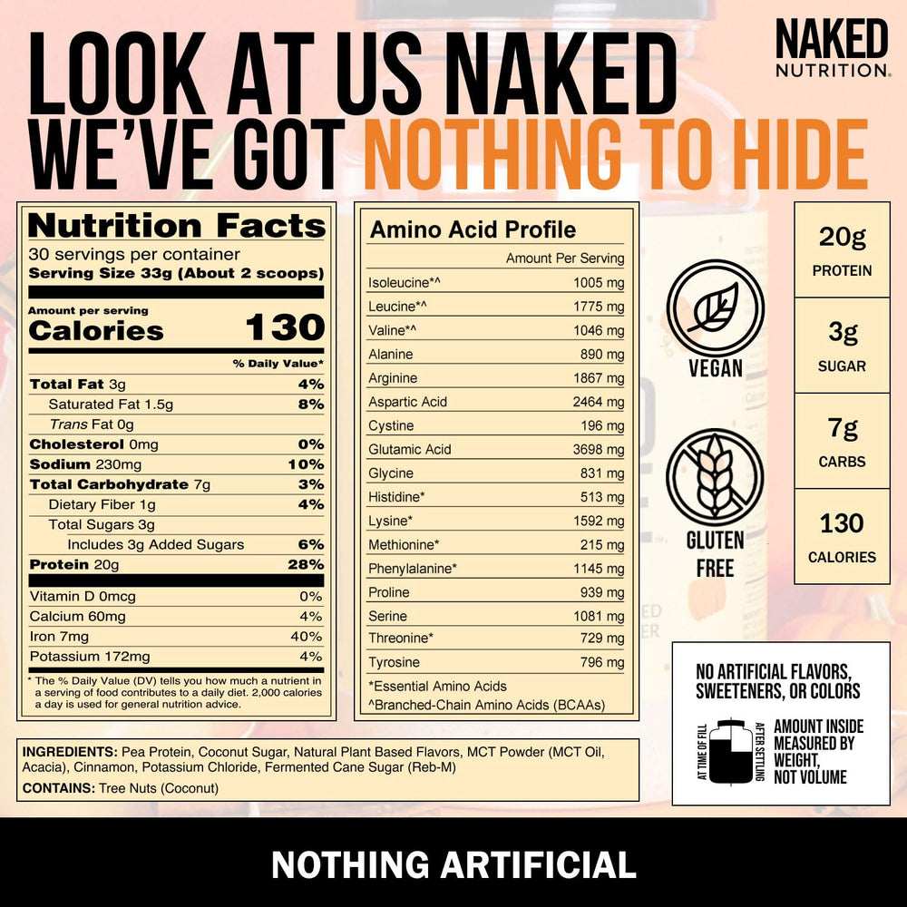 NAKED Shake Pumpkin Spice ingredient pea protein highlight