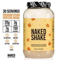 NAKED Shake Pumpkin Spice serving scoop with 20g protein per serving