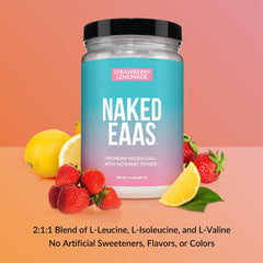 NAKED Strawberry Lemonade EAAs mixed glass shows refreshing color and smooth texture
