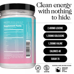 NAKED Strawberry Lemonade EAAs serving scoop demonstrates convenient pre or post-workout use