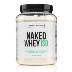 NAKED Vanilla Whey Isolate bottle with clean label for everyday shakes