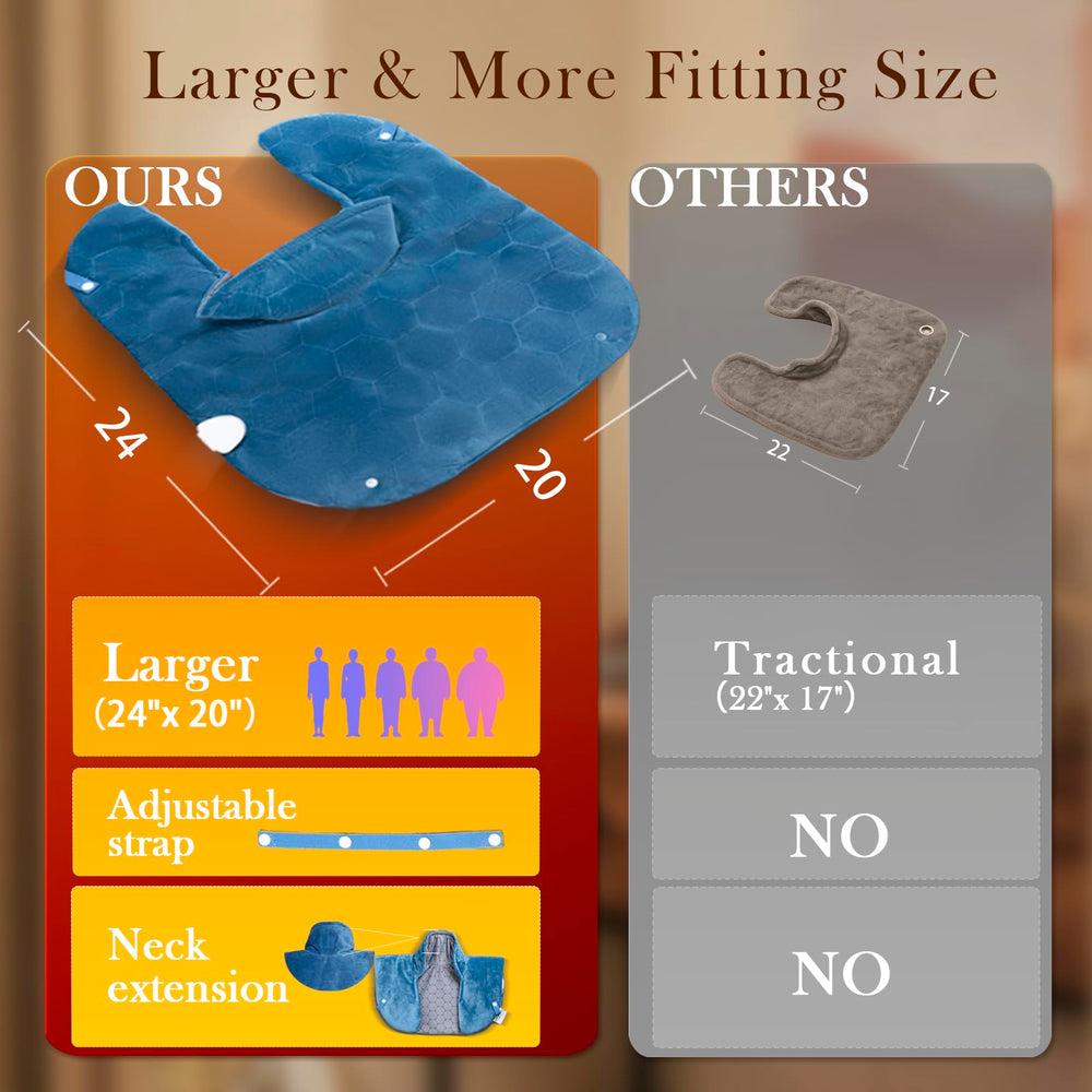 Nalax large 24x20 inch design fitting shoulders and upper back.