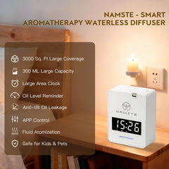Namste diffuser with Bluetooth app control for schedule customization.