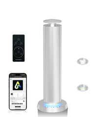Namste waterless diffuser front view with ambient LED lighting for calming space