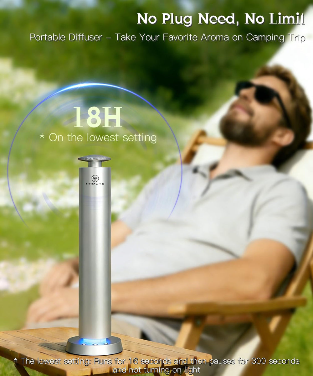 Namste waterless diffuser illuminated top with blue LED for evening ambiance