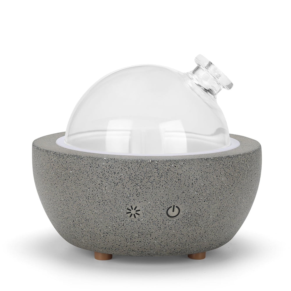 NaNaRocCi diffuser with glass dome for calming mist in living spaces