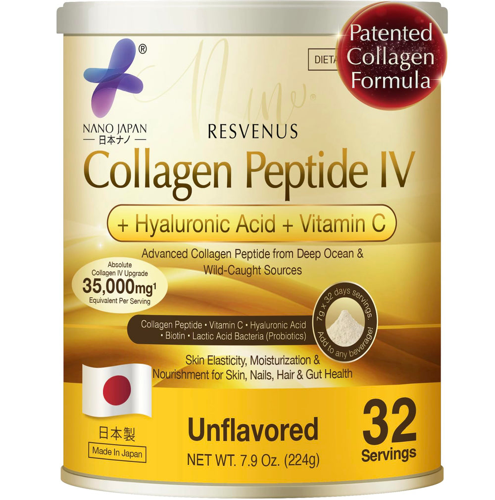 Nano Japan Advanced Hyaluron & Marine Collagen Powder bottle ready for daily skin hydration.