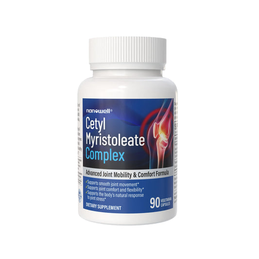 NANOWELL Cetyl Myristoleate Complex bottle highlighting advanced joint support