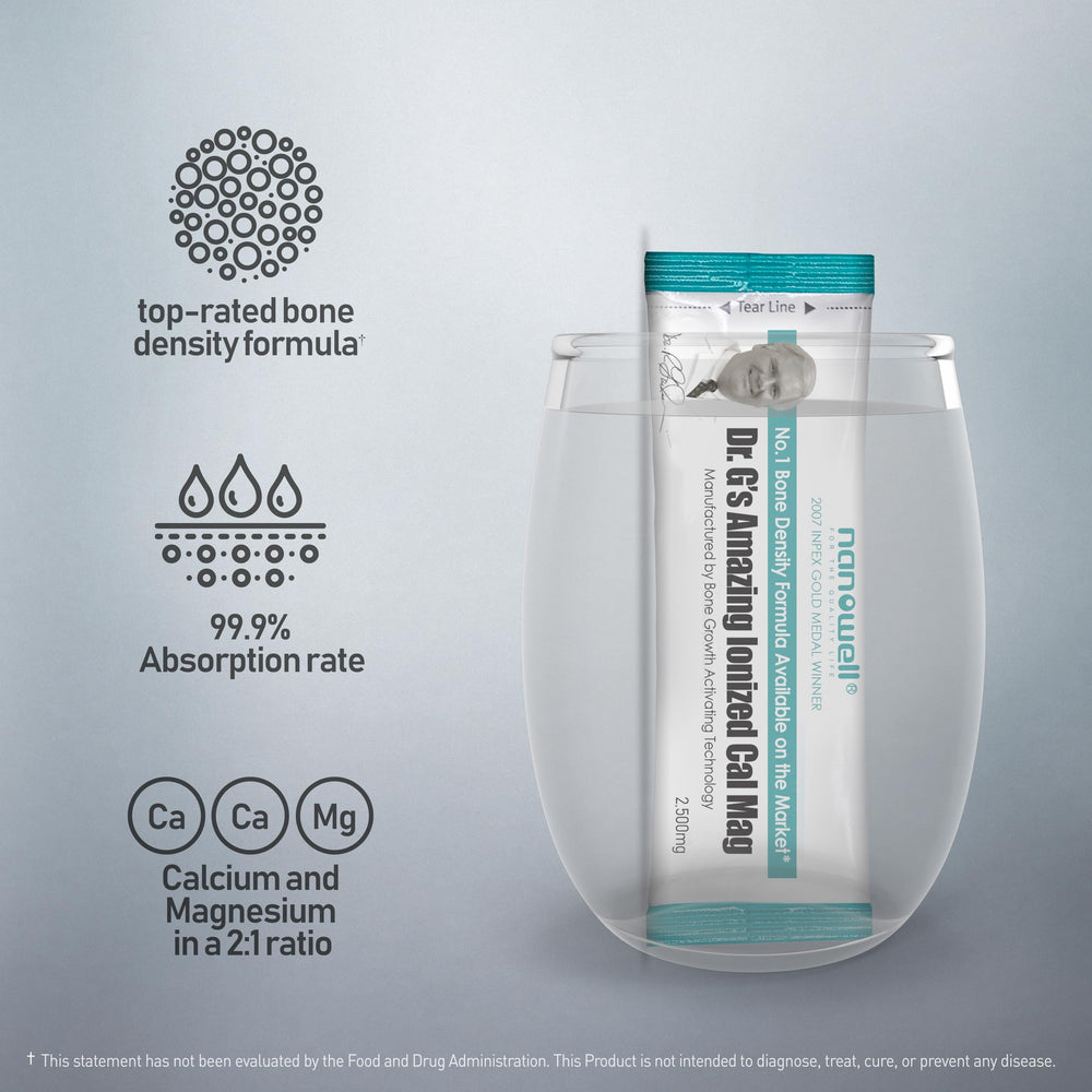 Nanowell Dr. G stick dissolving in water for quick mix and hydration.
