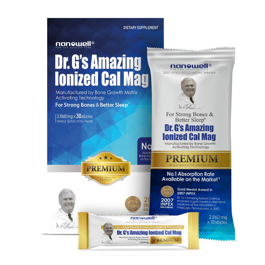 Nanowell Dr. G's ionized Cal Mag bottle pour shows quick mixing and absorption.