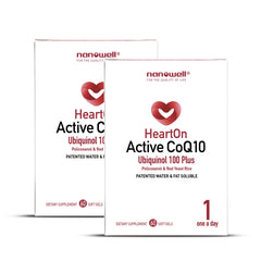 NANOWELL HeartOn Active CoQ10 softgels close-up for daily energy support