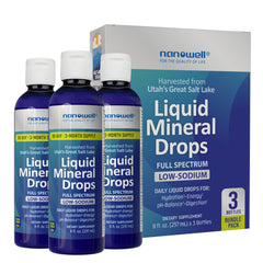 NANOWELL Liquid Mineral Drops bottle for hydration and mineral balance