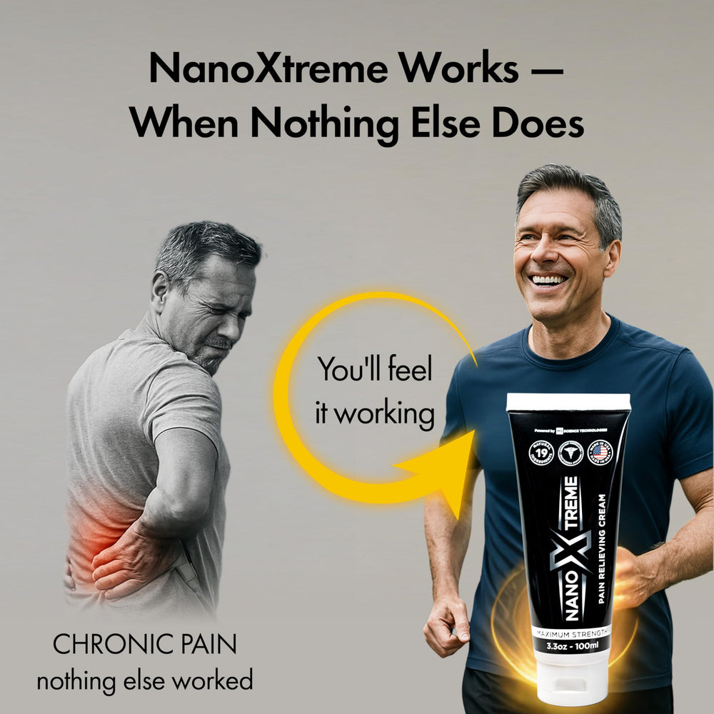 NanoXtreme label closeup highlights premium branding for reliable muscle relief.